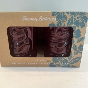 Tommy Bahama tiki glasses set of four double shot New!